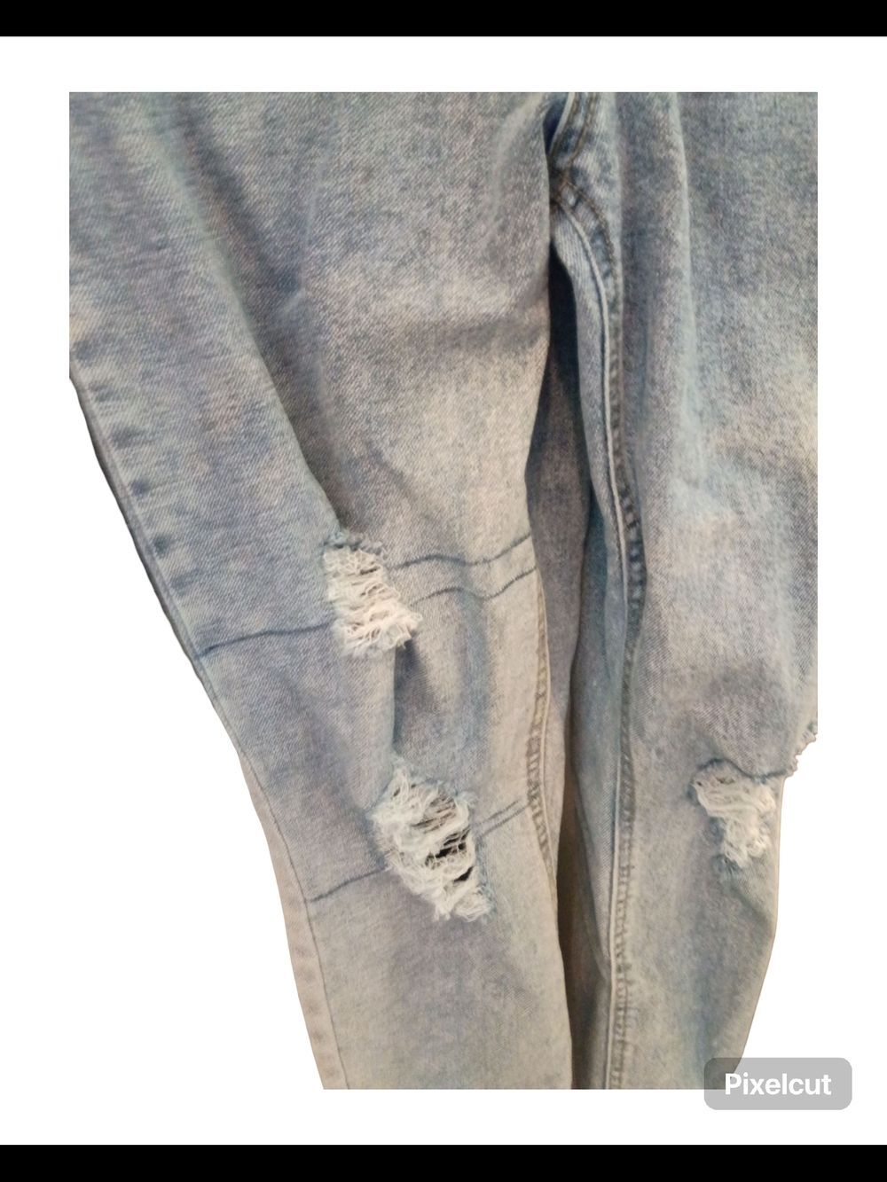 Light Blue Distressed Denim Overalls Size Small Women's 3-4 - Picture 9 of 15